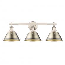  3306-BA3 PW-AB - Orwell PW 3 Light Bath Vanity in Pewter with Aged Brass shades